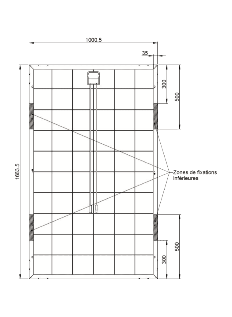 Dimensions of the Systovi V-SYS Pro 330Wc solar panel