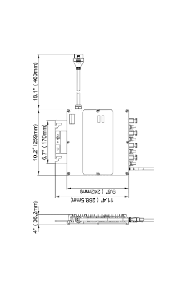 dimensons du micro-onduleur  APSystems YC1000-3
