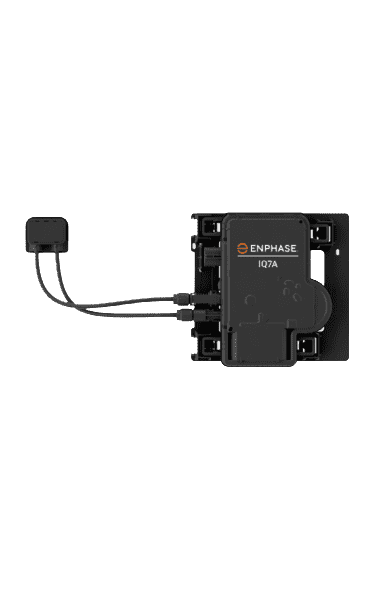 Enphase micro inverter attached behind the Sunpower Maxeon 5 AC Solar panel