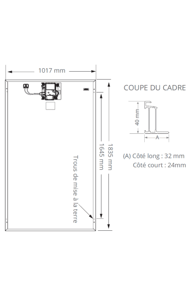 Dimensions of the Sunpower Maxeon 5 AC solar panel