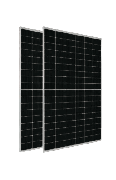 Panneau solaire Half-Cut 405 W Cadre Noir Tedlar Blanc JA Solar - Vue horizontale droit