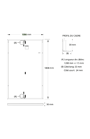 Sunpower performance 6 375W Dimensions detailed