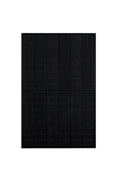 SoliTek Standard HalfCut 400W FULL BLACK solar panel front view