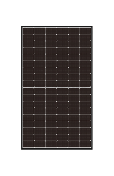 Jinko Solar Tiger Neo 420W Half-Cut Black Frame CRE - 20 Years Solar Panel front view