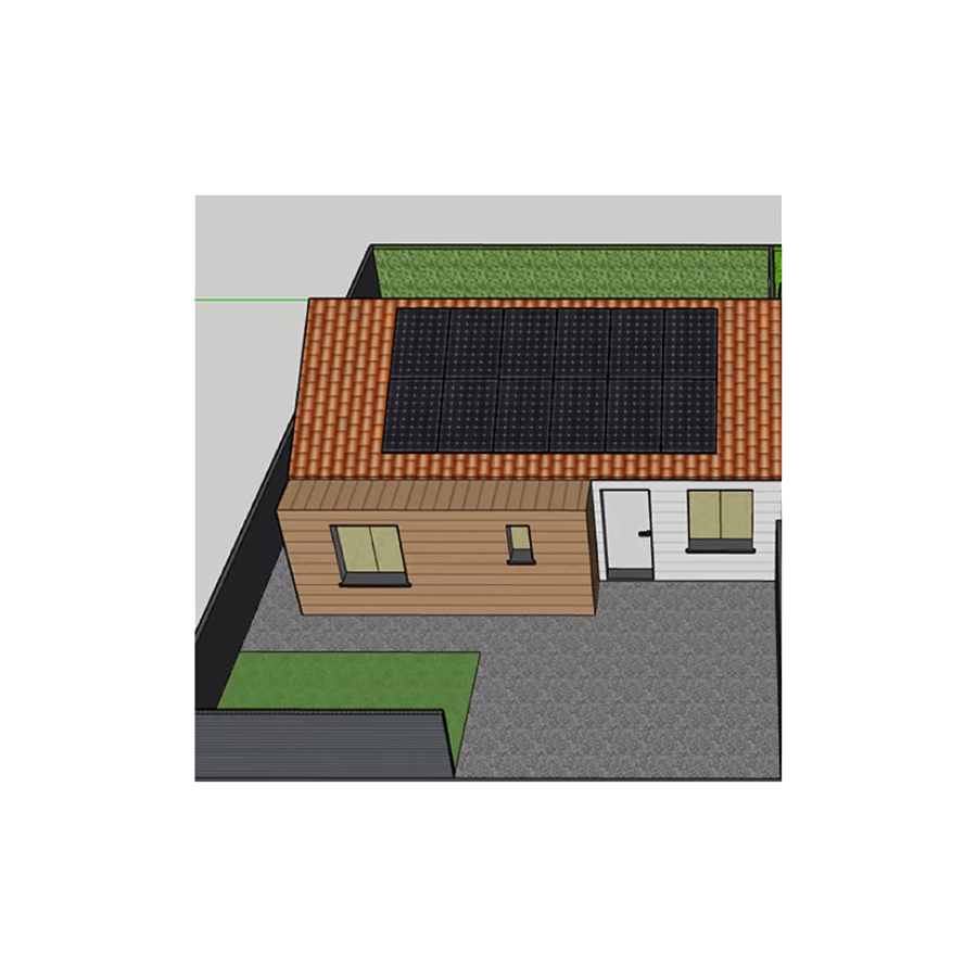 Kit solaire résidentiel monophasé de 6 kW avec kit de fixation de tuiles 2 x 6 portrait sur le toit