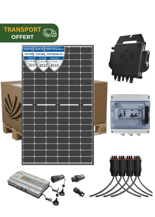 Kit solaire autoconsommation 5100W 12 panneaux Dualsun Topcon 425W micro-onduleur APSystems DS3 monophasé