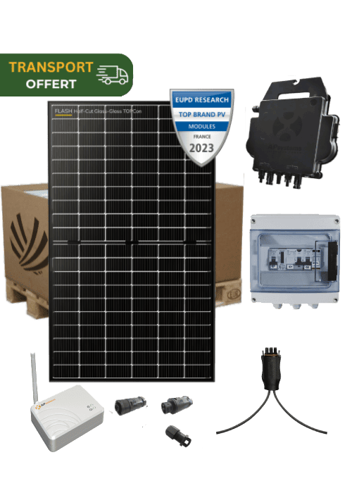 Kit solaire autoconsommation 2 kW 4 panneaux Bifacial topcon Dualsun micro-onduleur APSystems DS3-H