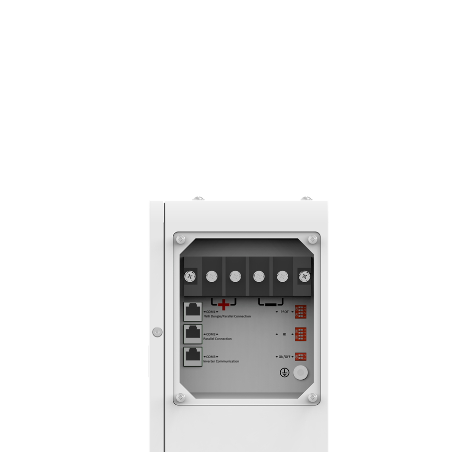 Ports de connexion de la batterie Soluna BES 5 kWh